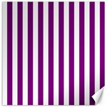 Vertical Stripes - White and Purple Violet Canvas 12  x 12 