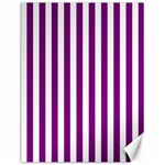 Vertical Stripes - White and Purple Violet Canvas 12  x 16 