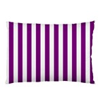 Vertical Stripes - White and Purple Violet Pillow Case (One Side)
