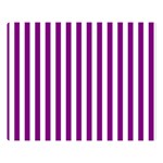 Vertical Stripes - White and Purple Violet Double Sided Flano Blanket (Large)