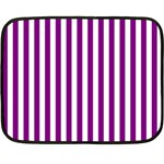 Vertical Stripes - White and Purple Violet Double Sided Fleece Blanket (Mini)
