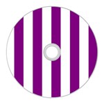 Vertical Stripes - White and Purple Violet CD Wall Clock