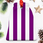 Vertical Stripes - White and Purple Violet Bell Ornament (Two Sides)