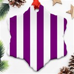 Vertical Stripes - White and Purple Violet Snowflake Ornament (Two Sides)
