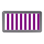 Vertical Stripes - White and Purple Violet Memory Card Reader (Mini)
