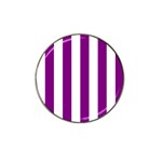 Vertical Stripes - White and Purple Violet Hat Clip Ball Marker (10 pack)