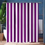 Vertical Stripes - White and Purple Violet Shower Curtain 60  x 72  (Medium)