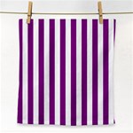 Vertical Stripes - White and Purple Violet Face Towel