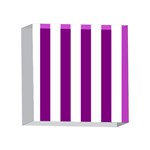 Vertical Stripes - White and Purple Violet 4 x 4  Acrylic Photo Block