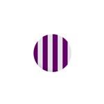 Vertical Stripes - White and Purple Violet 1  Mini Magnet