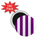 Vertical Stripes - White and Purple Violet 1.75  Magnet (100 pack)