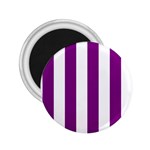 Vertical Stripes - White and Purple Violet 2.25  Magnet
