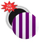 Vertical Stripes - White and Purple Violet 2.25  Magnet (100 pack)