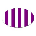 Vertical Stripes - White and Purple Violet Magnet (Oval)