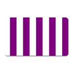 Vertical Stripes - White and Purple Violet Magnet (Rectangular)