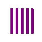 Vertical Stripes - White and Purple Violet Magnet (Square)