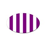 Vertical Stripes - White and Purple Violet Sticker (Oval)