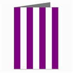 Vertical Stripes - White and Purple Violet Greeting Cards (Pkg of 8)