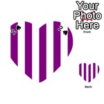 Vertical Stripes - White and Purple Violet Playing Cards 54 (Heart)