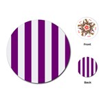 Vertical Stripes - White and Purple Violet Playing Cards (Round)
