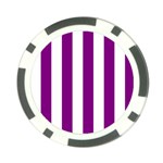 Vertical Stripes - White and Purple Violet Poker Chip Card Guard (10 pack)