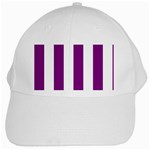 Vertical Stripes - White and Purple Violet White Cap