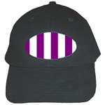 Vertical Stripes - White and Purple Violet Black Cap