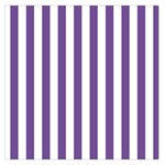 Vertical Stripes - White and Dark Lavender Violet Large Satin Scarf (Square)