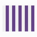 Vertical Stripes - White and Dark Lavender Violet Small Glasses Cloth (2 Sides)