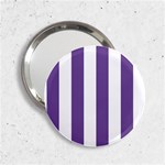 Vertical Stripes - White and Dark Lavender Violet 2.25  Handbag Mirror