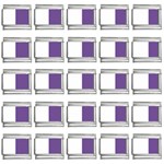 Vertical Stripes - White and Dark Lavender Violet 9mm Italian Charm (25 pack)
