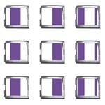 Vertical Stripes - White and Dark Lavender Violet Mega Link Italian Charm (9 pack)