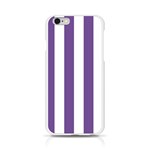Vertical Stripes - White and Dark Lavender Violet Apple iPhone 6/6S Silicone Case (Transparent)