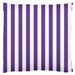 Vertical Stripes - White and Dark Lavender Violet Large Cushion Case (Two Sides)