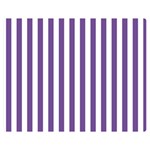 Vertical Stripes - White and Dark Lavender Violet Double Sided Flano Blanket (Medium)