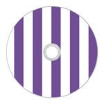 Vertical Stripes - White and Dark Lavender Violet CD Wall Clock