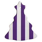 Vertical Stripes - White and Dark Lavender Violet Ornament (Christmas Tree)