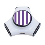 Vertical Stripes - White and Dark Lavender Violet Portable USB Hub (One Side)