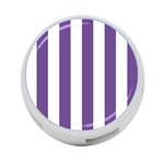 Vertical Stripes - White and Dark Lavender Violet 4-Port USB Hub (Two Sides)