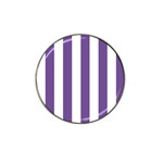 Vertical Stripes - White and Dark Lavender Violet Hat Clip Ball Marker (10 pack)