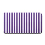 Vertical Stripes - White and Dark Lavender Violet Medium Bar Mat