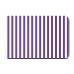 Vertical Stripes - White and Dark Lavender Violet Small Doormat