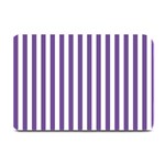Vertical Stripes - White and Dark Lavender Violet Plate Mat