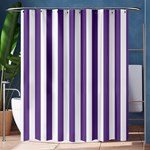 Vertical Stripes - White and Dark Lavender Violet Shower Curtain 60  x 72  (Medium)
