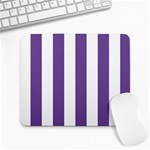 Vertical Stripes - White and Dark Lavender Violet Large Mousepad