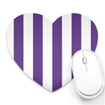 Vertical Stripes - White and Dark Lavender Violet Heart Mousepad
