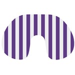 Vertical Stripes - White and Dark Lavender Violet Travel Neck Pillow