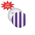 Vertical Stripes - White and Dark Lavender Violet 1.75  Button (100 pack)
