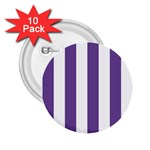 Vertical Stripes - White and Dark Lavender Violet 2.25  Button (10 pack)