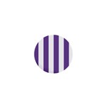 Vertical Stripes - White and Dark Lavender Violet 1  Mini Magnet